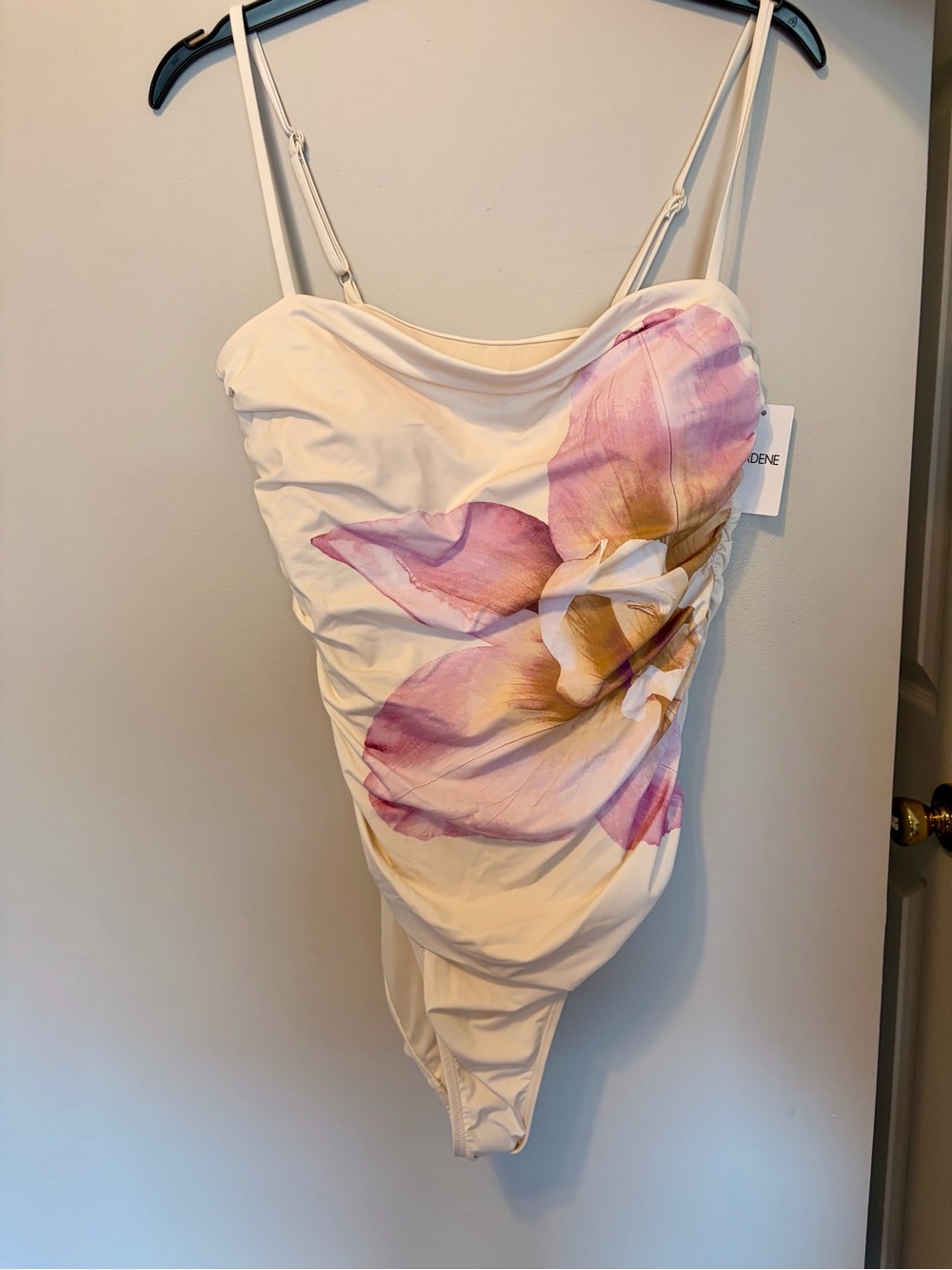 Ardene Cream One-Piece Swimsuit with Pink & Gold Floral
